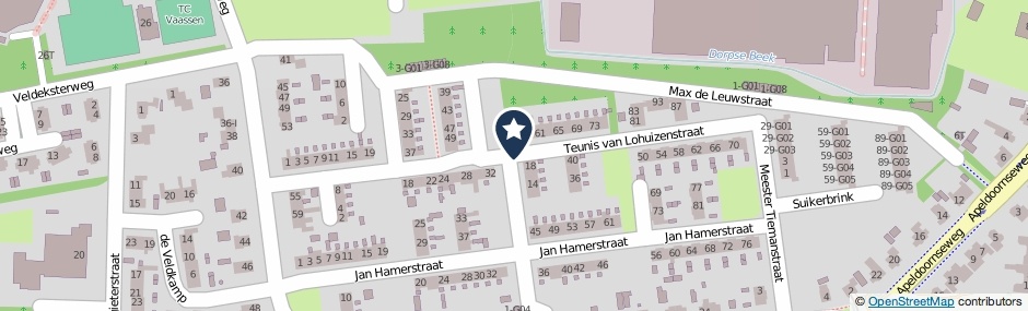 Kaartweergave Teunis Van Lohuizenstraat in Vaassen
