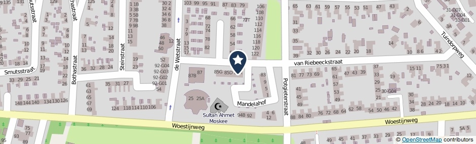 Kaartweergave Van Riebeeckstraat 85-A in Vaassen