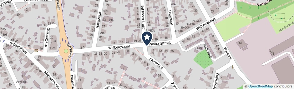 Kaartweergave Wolbergstraat in Valkenswaard
