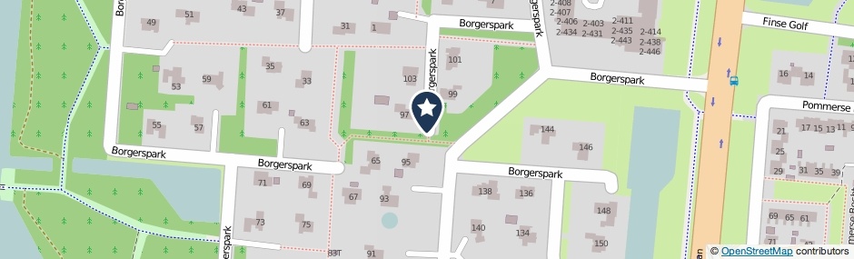 Kaartweergave Borgerspark in Veendam