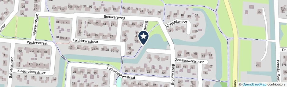 Kaartweergave Brouwersweg in Veendam