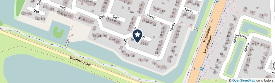 Kaartweergave Delf 10 in Veendam