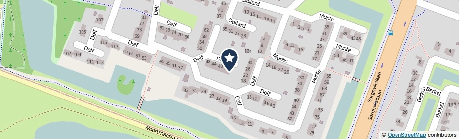 Kaartweergave Delf 34 in Veendam
