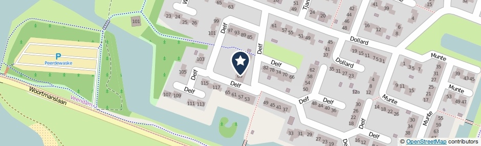 Kaartweergave Delf 71 in Veendam