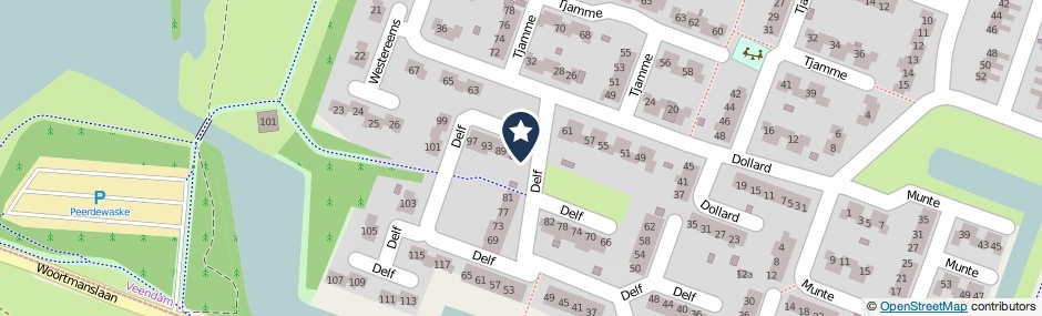Kaartweergave Delf 83 in Veendam