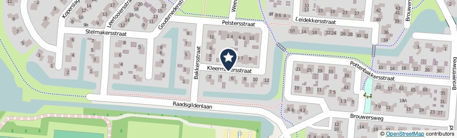 Kaartweergave Kleermakersstraat in Veendam