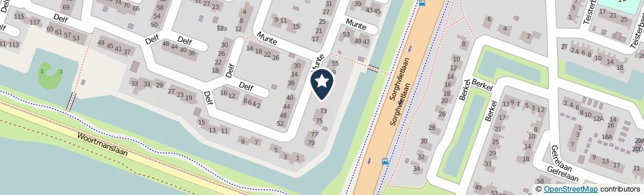 Kaartweergave Munte 71 in Veendam