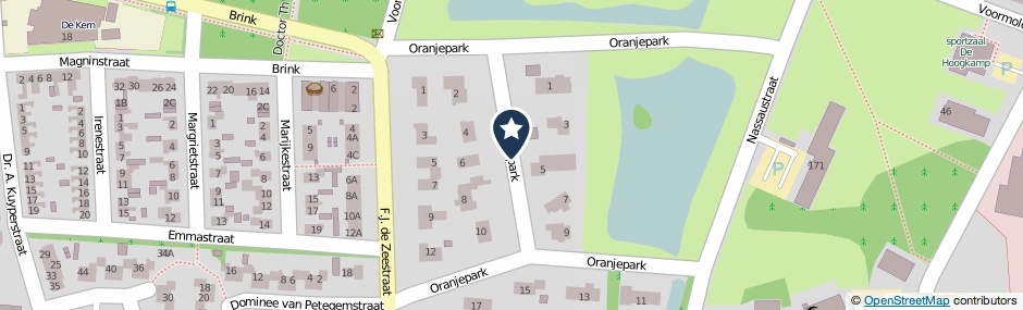 Kaartweergave Oranjepark in Veendam