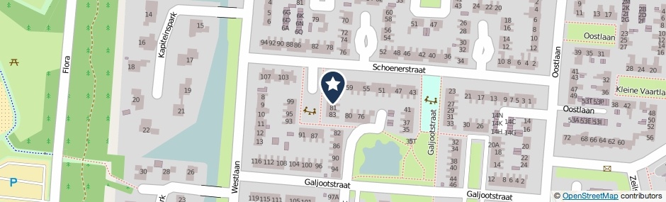 Kaartweergave Schoenerstraat 79 in Veendam