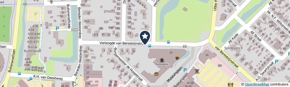 Kaartweergave Verlengde Van Beresteijnstraat in Veendam