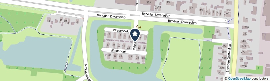 Kaartweergave Wiedehoek in Veendam