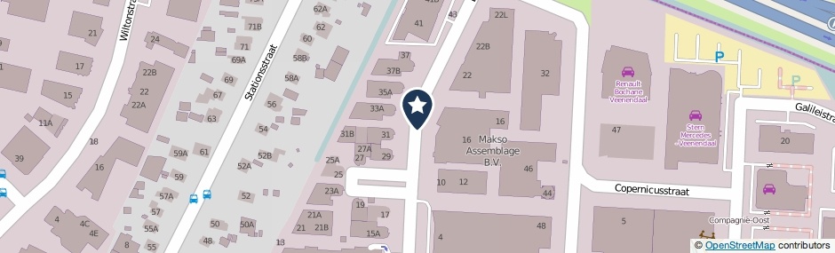 Kaartweergave Einsteinstraat in Veenendaal