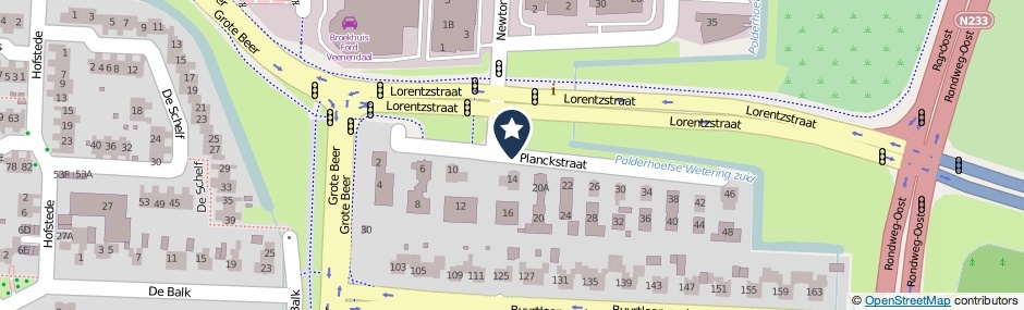Kaartweergave Planckstraat in Veenendaal