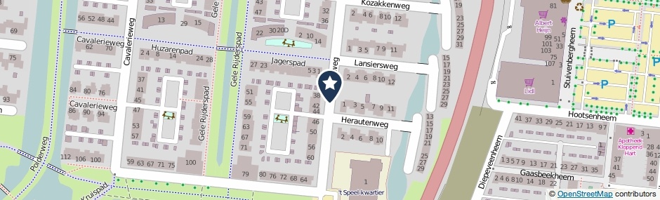 Kaartweergave Ruiterijweg in Veenendaal