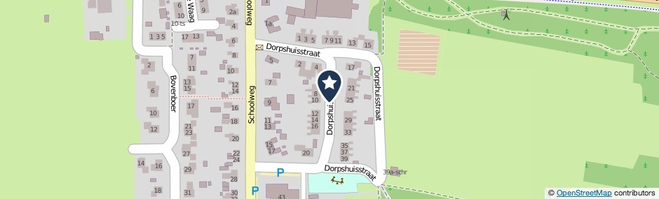 Kaartweergave Dorpshuisstraat in Veeningen