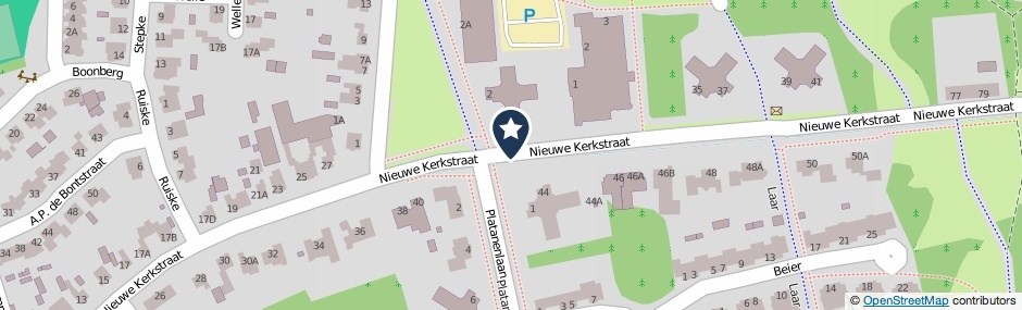 Kaartweergave Nieuwe Kerkstraat in Veldhoven