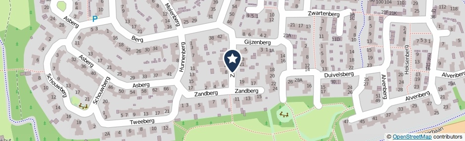 Kaartweergave Zandberg in Veldhoven