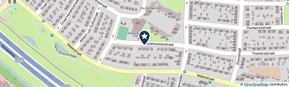 Kaartweergave Bronkhorstenstraat in Velp (Gelderland)
