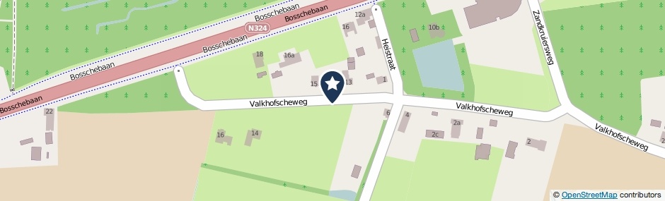 Kaartweergave Valkhofscheweg in Velp (Noord-Brabant)