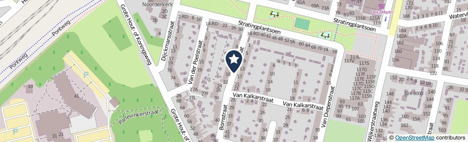 Kaartweergave Bornstraat in Velsen-Noord