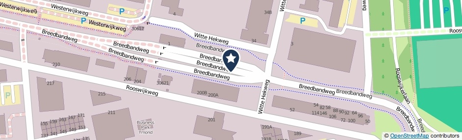 Kaartweergave Breedbandweg in Velsen-Noord