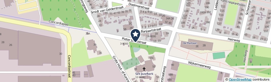 Kaartweergave Pieter Janszstraat in Velsen-Noord