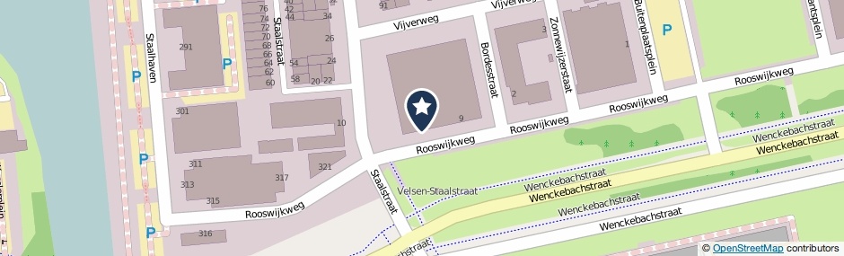 Kaartweergave Rooswijkweg 1 in Velsen-Noord