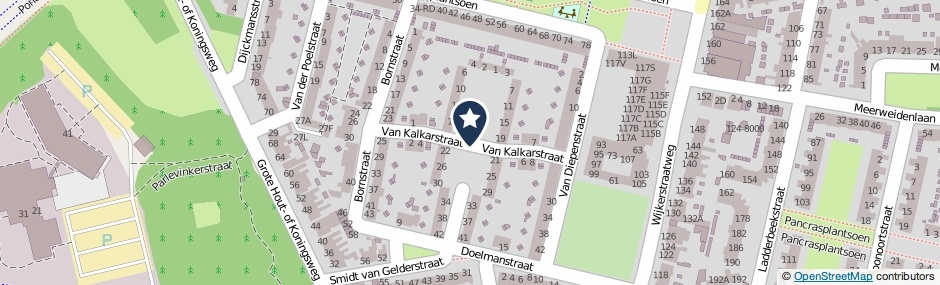 Kaartweergave Van Kalkarstraat in Velsen-Noord