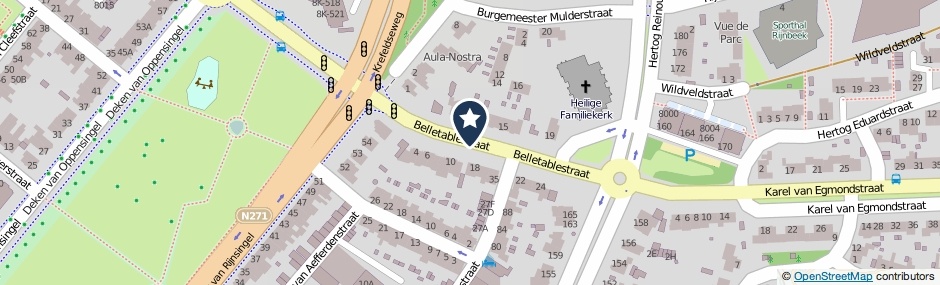 Kaartweergave Belletablestraat in Venlo