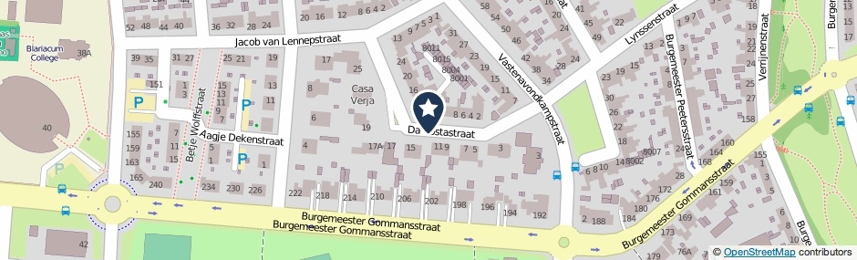 Kaartweergave Da Costastraat in Venlo