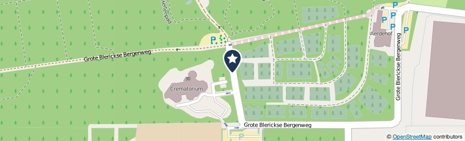 Kaartweergave Grote Blerickse Bergenweg in Venlo