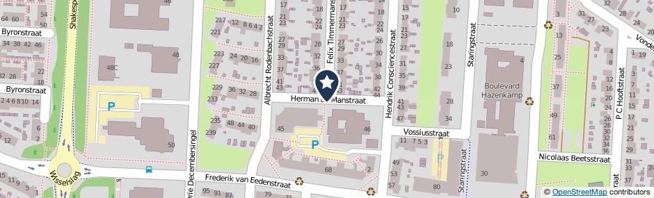 Kaartweergave Herman De Manstraat in Venlo