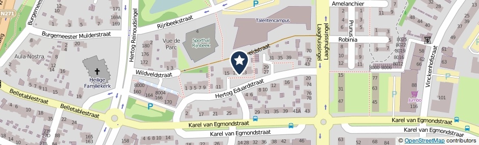 Kaartweergave Hertog Eduardstraat 21 in Venlo