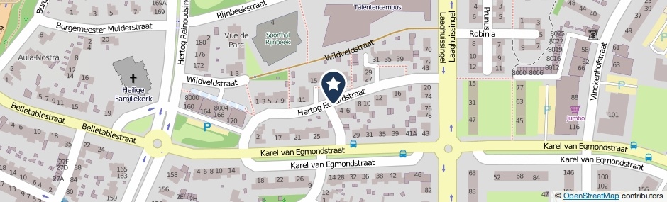 Kaartweergave Hertog Eduardstraat in Venlo