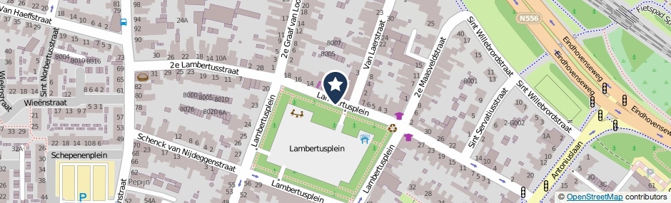 Kaartweergave Lambertusplein in Venlo