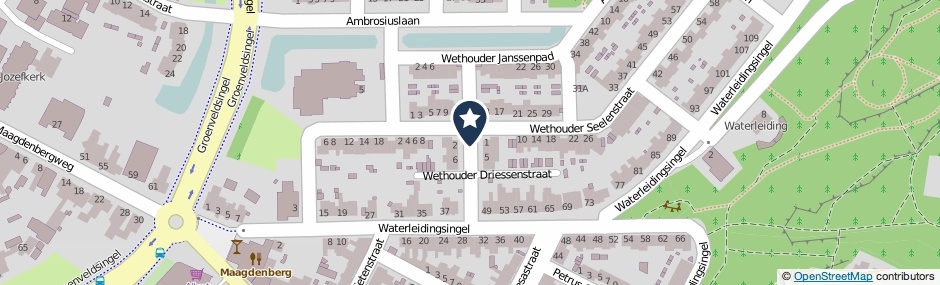 Kaartweergave Wethouder Driessenstraat in Venlo