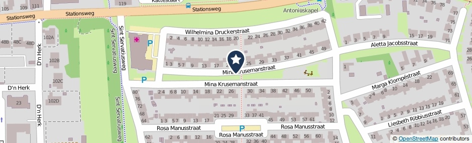 Kaartweergave Mina Krusemanstraat in Venray