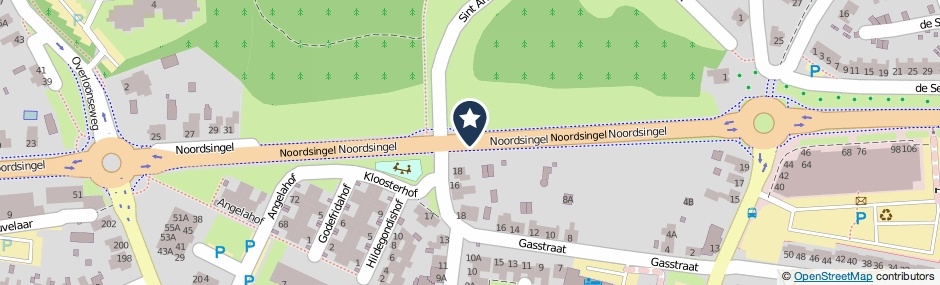 Kaartweergave Noordsingel in Venray
