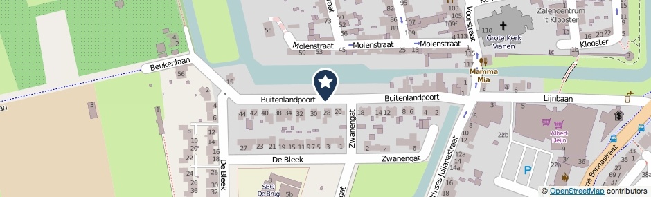 Kaartweergave Buitenlandpoort in Vianen (Utrecht)