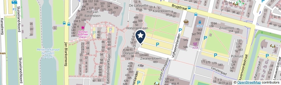 Kaartweergave Donjon in Vianen (Utrecht)