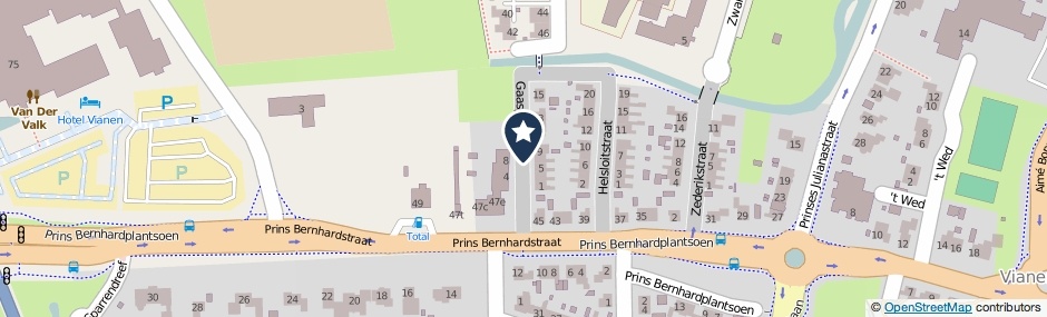 Kaartweergave Gaaspstraat in Vianen (Utrecht)