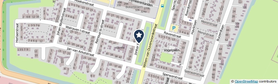 Kaartweergave Jonker Fransstraat in Vianen (Utrecht)