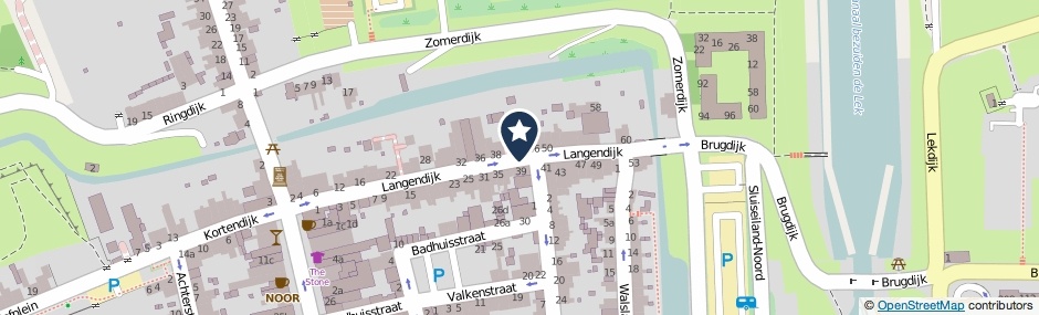 Kaartweergave Langendijk in Vianen (Utrecht)