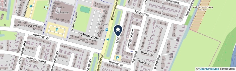 Kaartweergave Spechtstraat in Vianen (Utrecht)