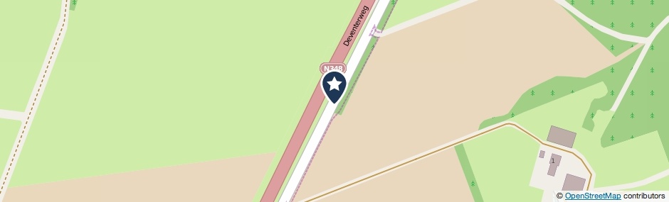 Kaartweergave Deventerweg in Vilsteren