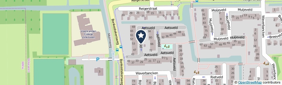 Kaartweergave Aetsveld in Vinkeveen