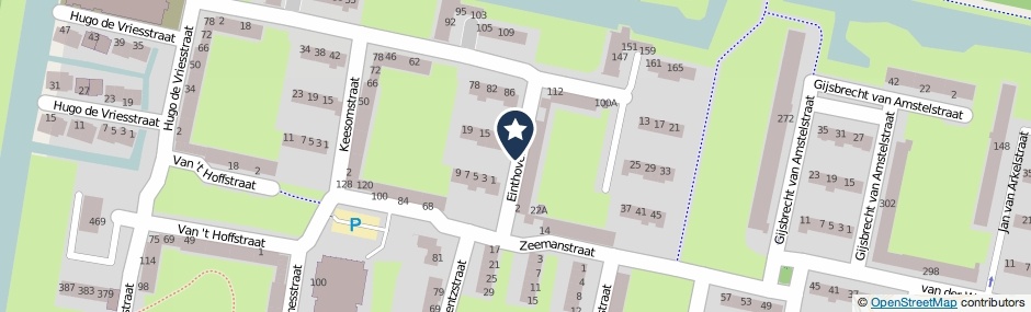 Kaartweergave Einthovenstraat in Vlaardingen