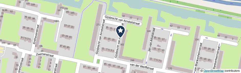 Kaartweergave Gijsbrecht Van Amstelstraat in Vlaardingen