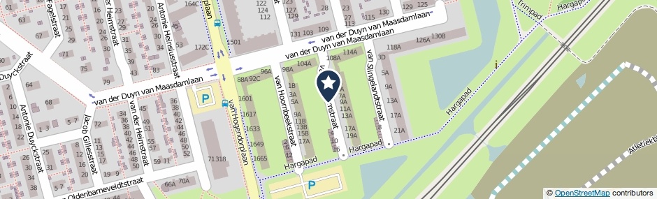 Kaartweergave Van Der Palmstraat in Vlaardingen