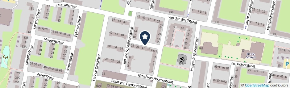 Kaartweergave Van Oostervantstraat in Vlaardingen